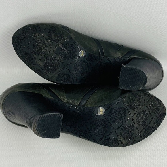 Womens 8B Vince Camuto Godiva Pump Dark‎ Gray Leather Peep Toe 4" High Heels - Picture 7 of 10